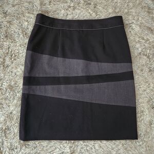 Atelier Luxe Black and‎ Gray Colorblocked Pencil Skirt Women's Size 12